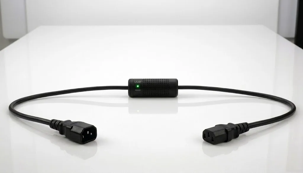 Kontrol modülü kablonun ortasında bulunan gerçek C14 C13 Smart Kablo tam ürün görünümü