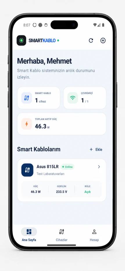 Smart Kablo mobil uygulaması iPhone ana sayfa ekranı